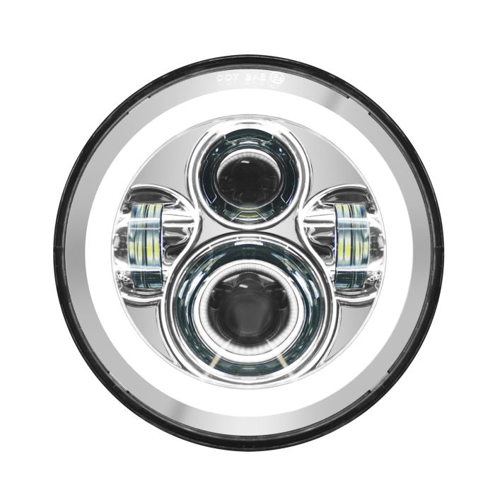Chrome HALOMAKER LED Headlight for Touring and Softail