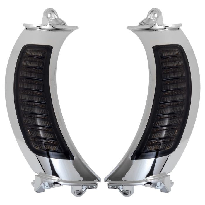 Chrome Visionz LED Turn Signal and DRL Vent Inserts for Road Glide 2015-2023