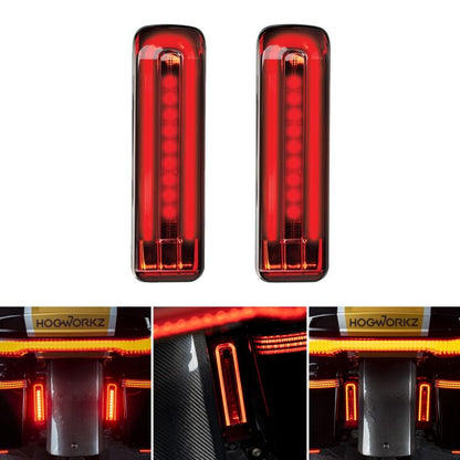 Red Lumipro LED Saddlebag Filler Inserts for Touring 2014-2023