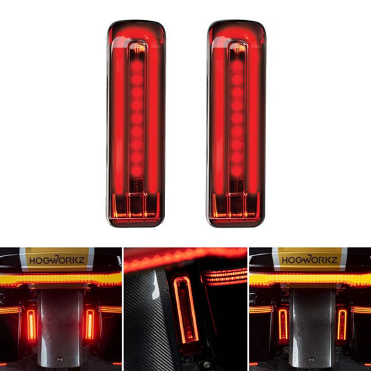Red Lumipro LED Saddlebag Filler Inserts for Touring 2014-2023