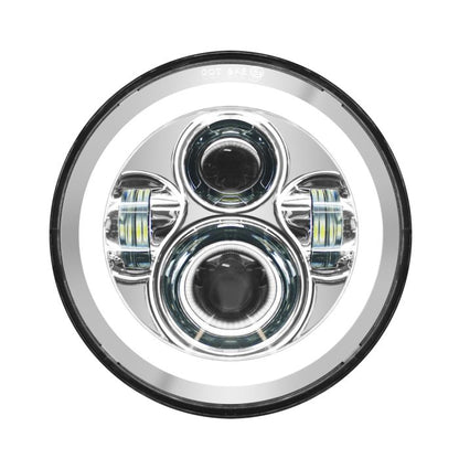 Chrome HALOMAKER LED Headlight for Touring and Softail