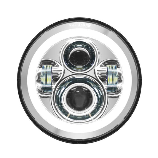 Chrome HALOMAKER LED Headlight for Touring and Softail