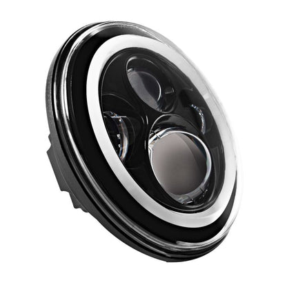 Black HALOMAKER LED Headlight, angled view