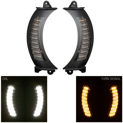 Black Visionz LED Turn Signal and DRL Vent Inserts for Road Glide 2015-2023