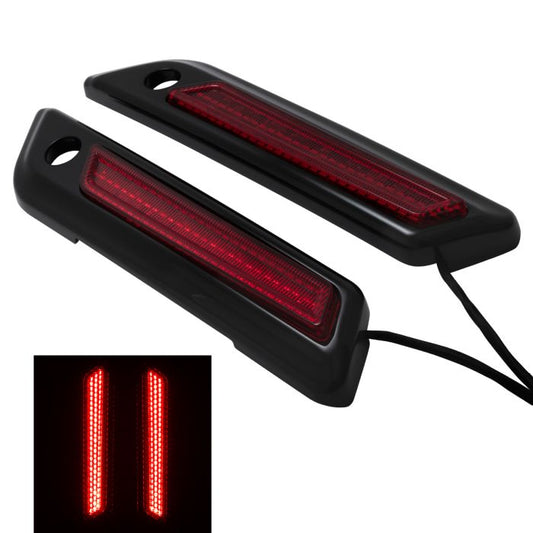 Saddlebag LED Latch Coverz™, Black/Red Lens