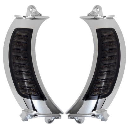 Chrome Visionz LED Turn Signal and DRL Vent Inserts for Road Glide 2015-2023